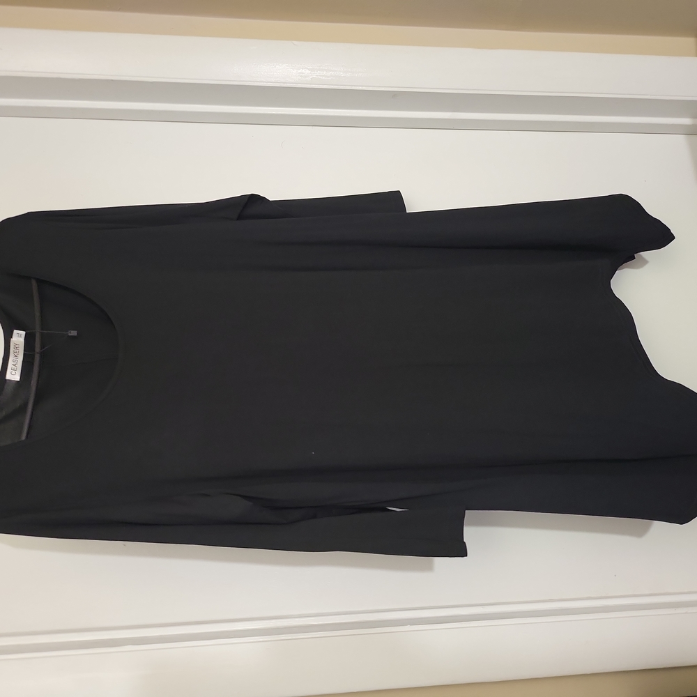 Black long sleeve loose dress, New